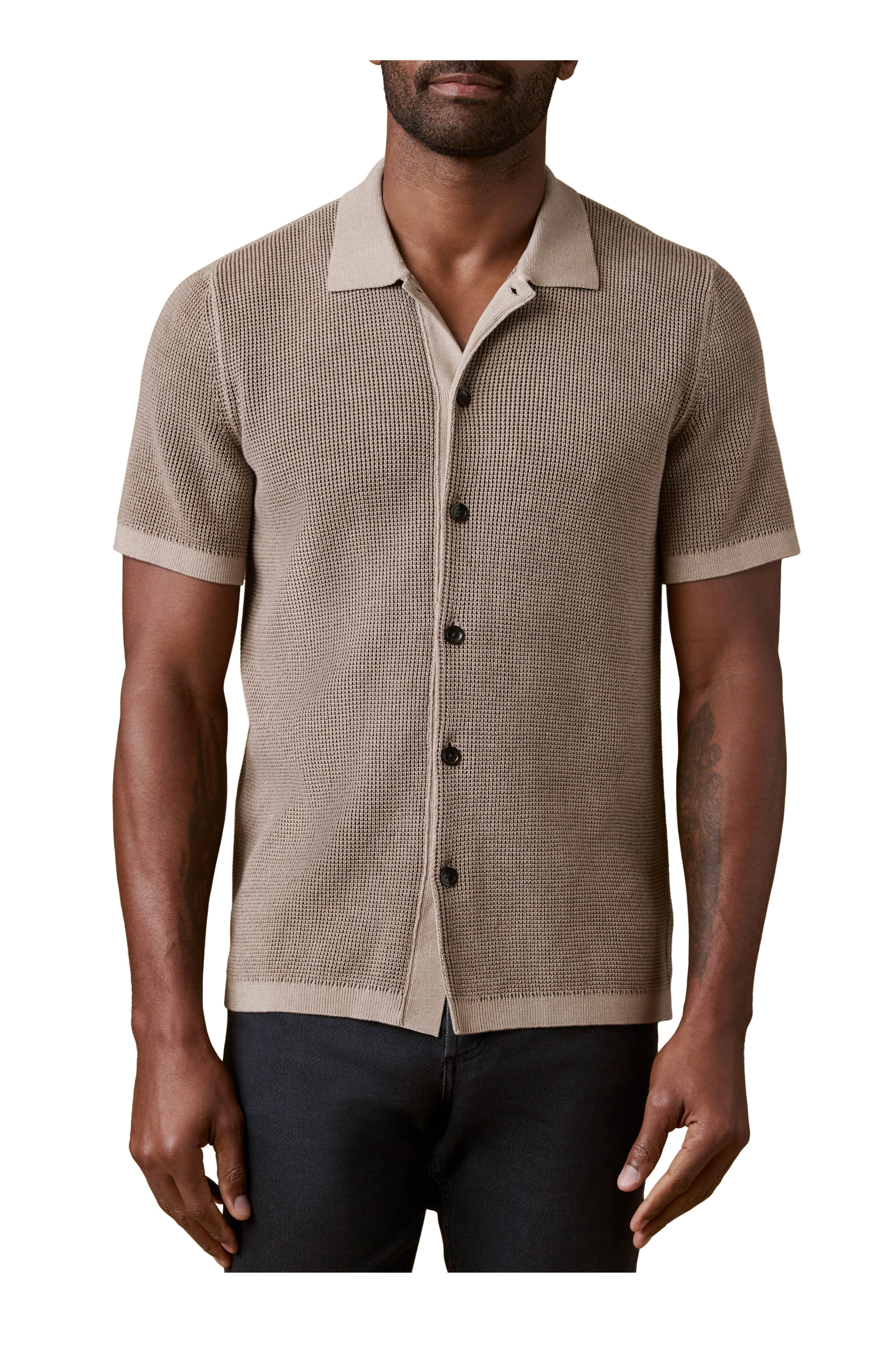Faherty Brand - Sunwashed Island Brown Cotton Sweater Shirt - view 5