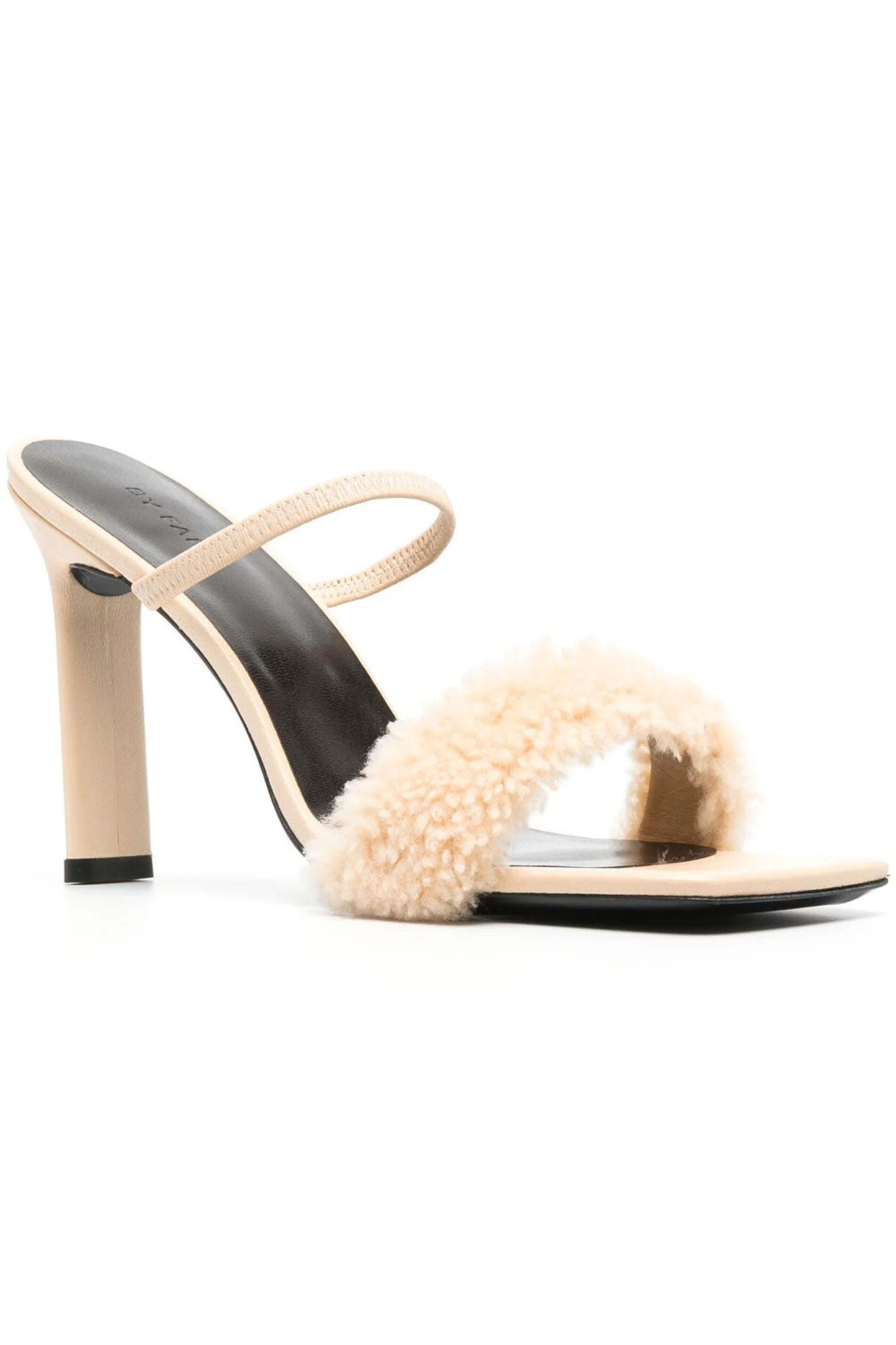 By Far - Ada Shearling Sandal in Sable