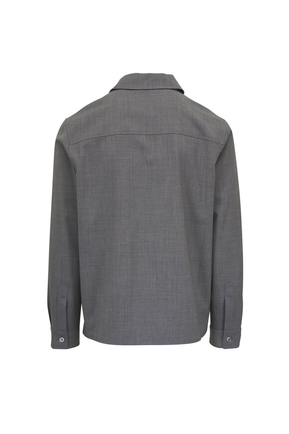 Marco Pescarolo Medium Gray Stretch Wool Short Zip Jacket - view 4