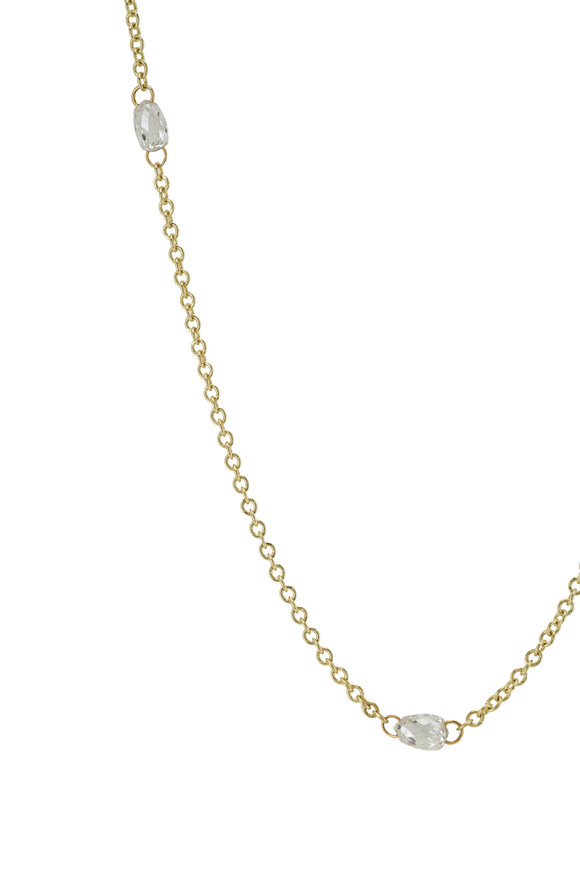 Caroline Ellen - Double Drill White Diamond Station Necklace