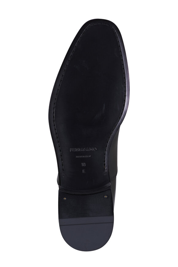 Ferragamo - Black Leather Lace Up Dress Shoe