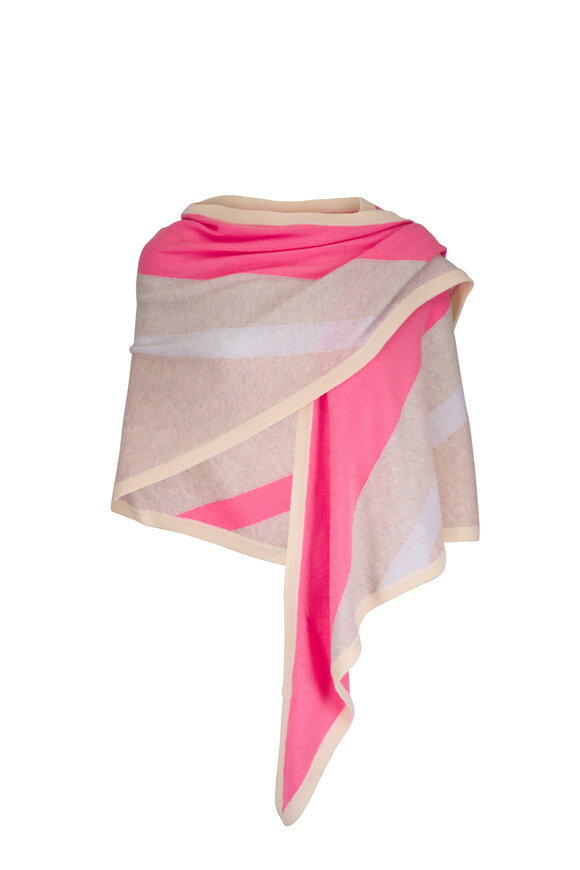 Kinross Cameo Multi Stripe Triangle Wrap - view 1