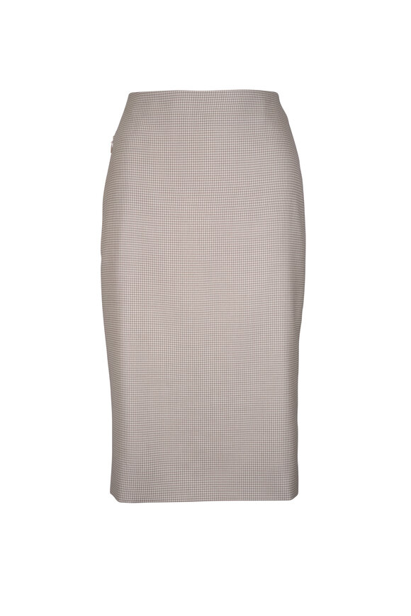 Akris Greige & Ecru Cashmere Skirt