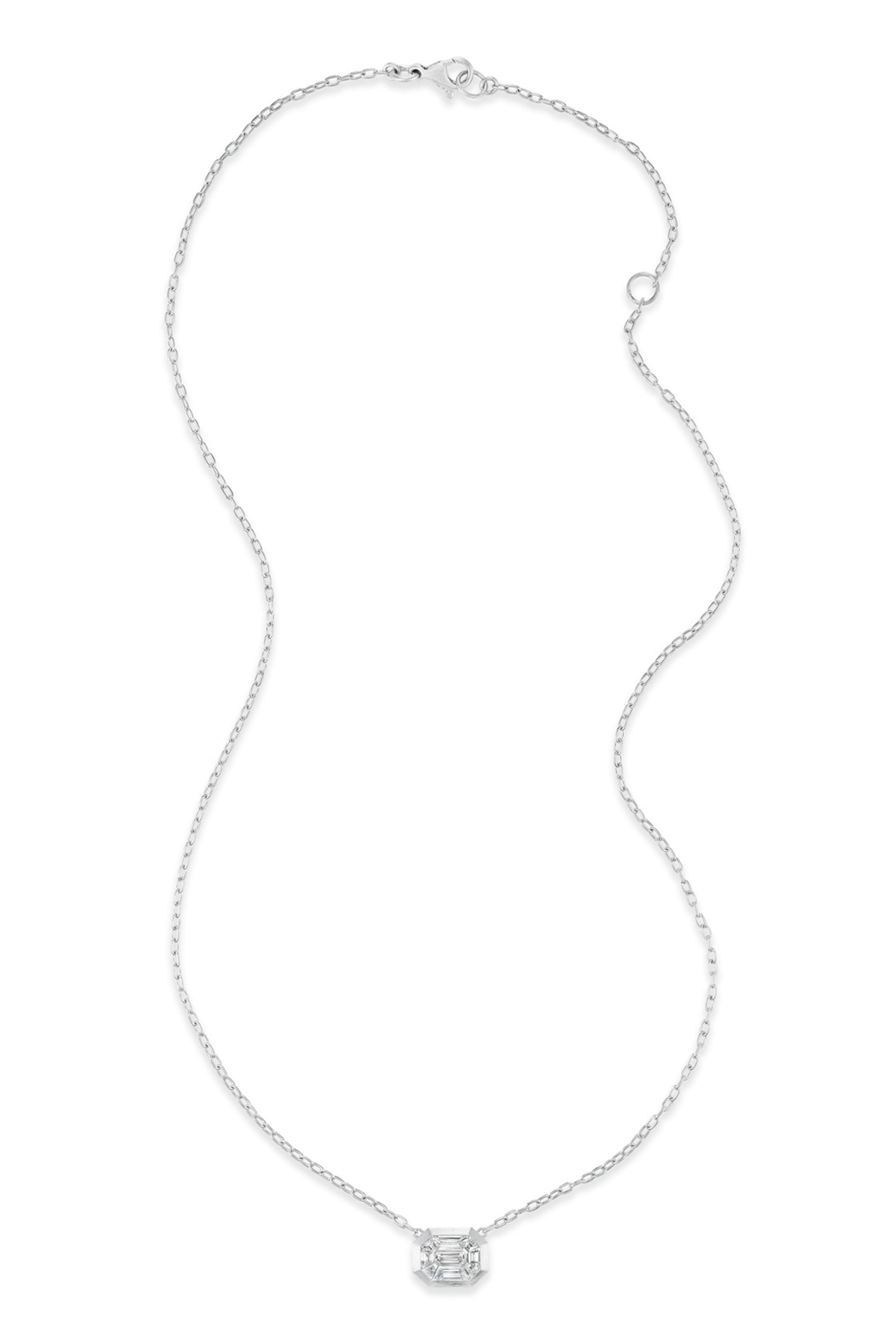 Nam Cho - 18k White Gold Diamond Octagon Pendant Necklace