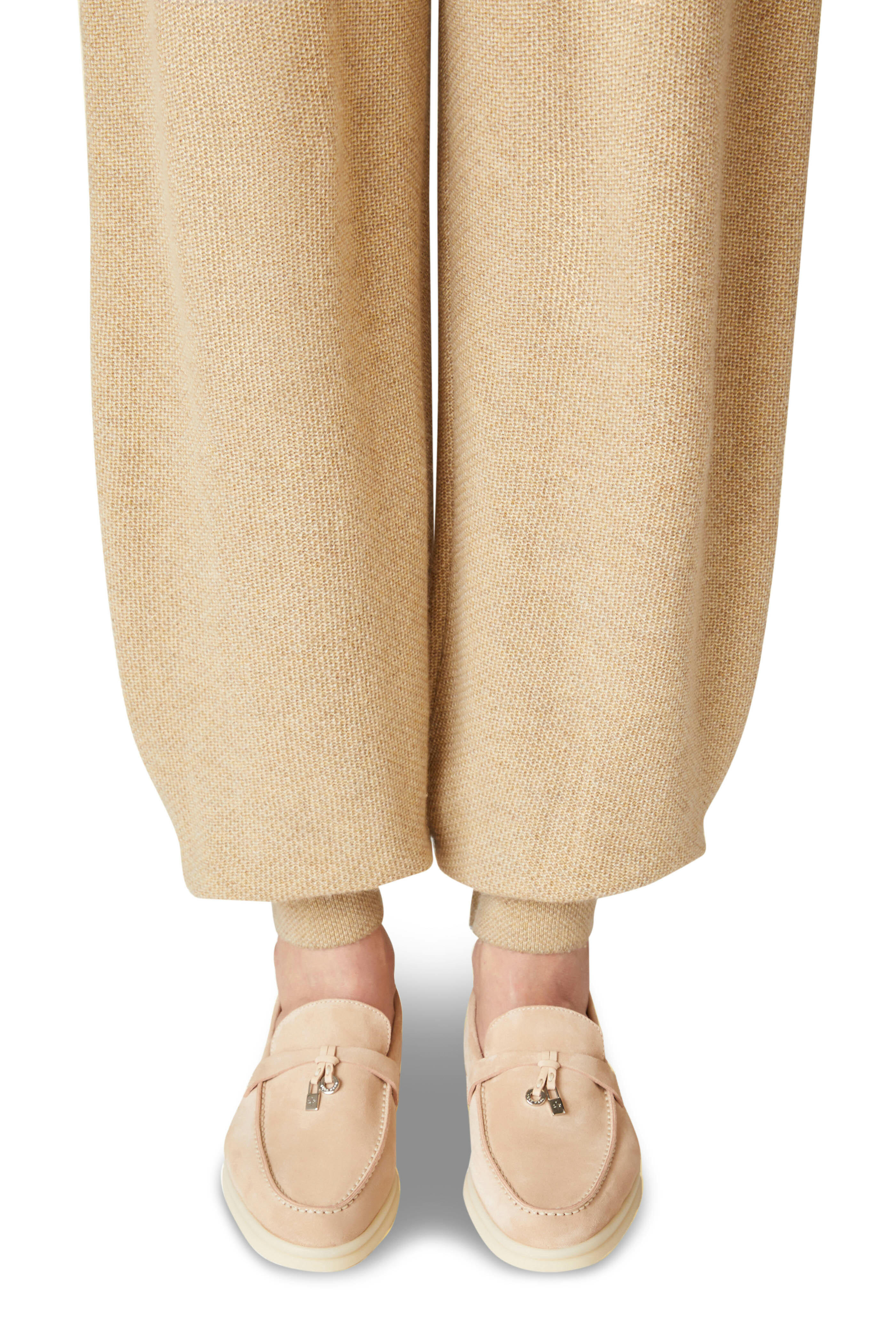 Loro Piana - Summer Charms Walk Pink Sand Suede Loafer