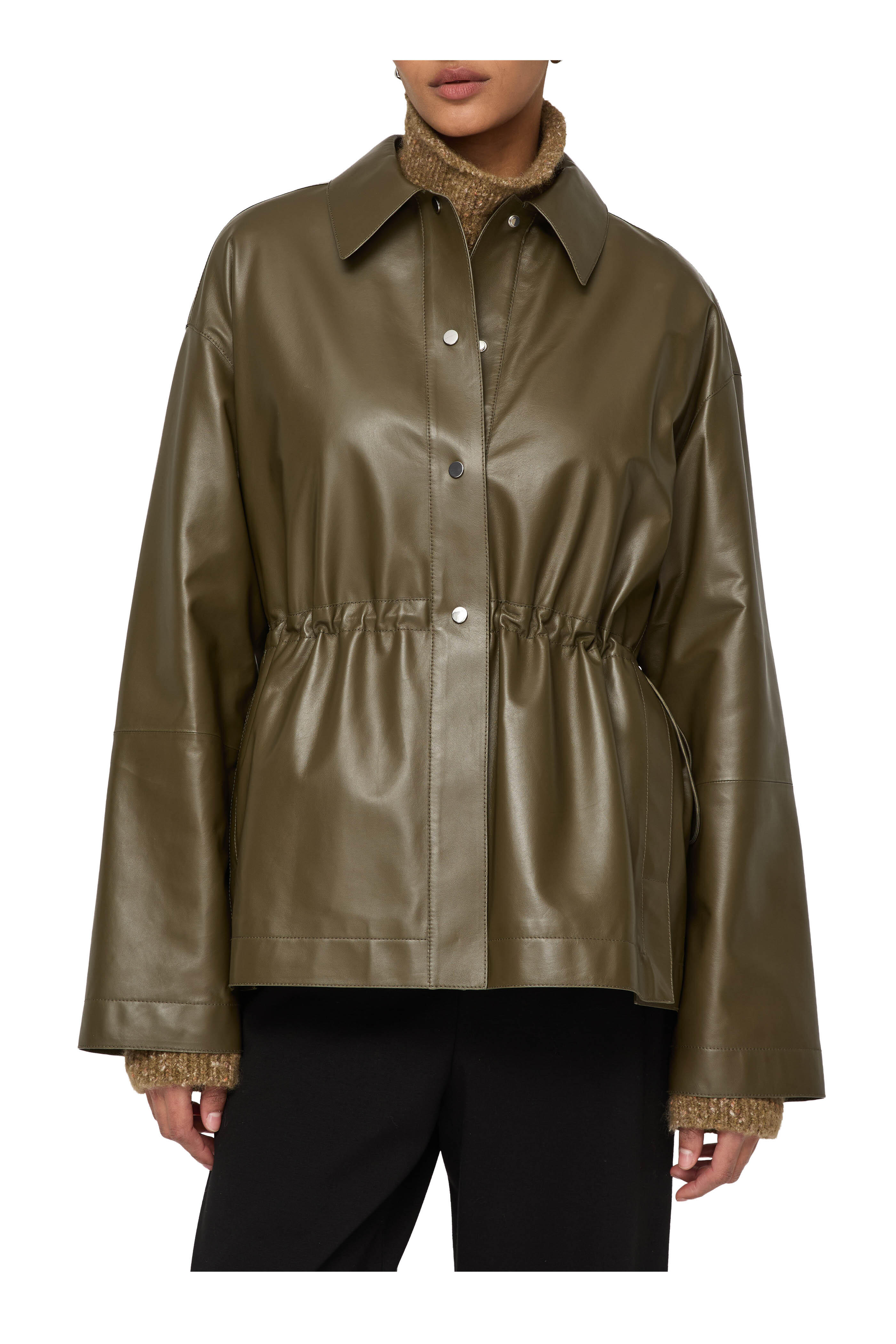 Lafayette 148 New York - Hickory Tech Twill Gathered Waist Oversized Jacket