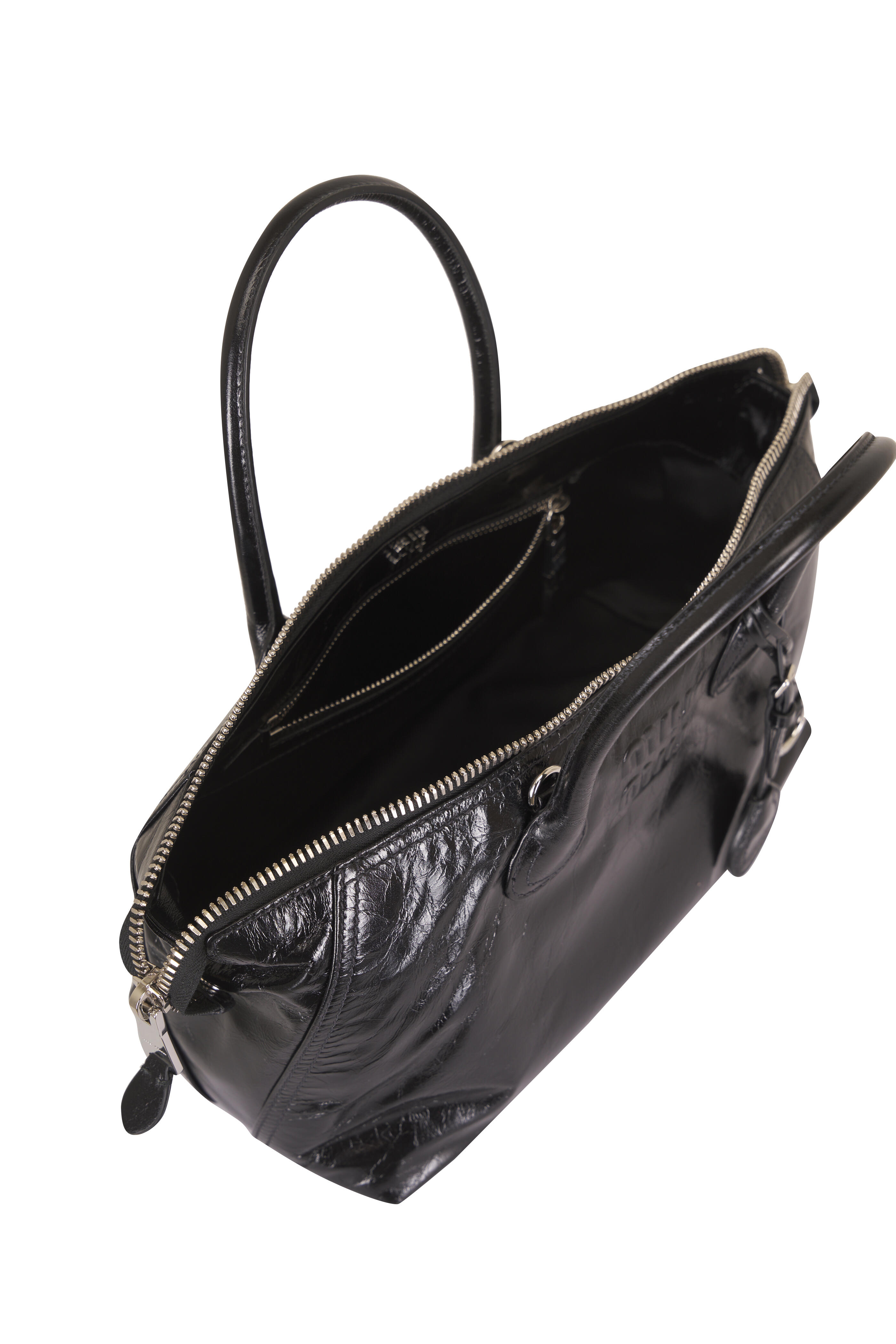 Miu Miu - Black Shiny Leather Shoulder Bag - view 7