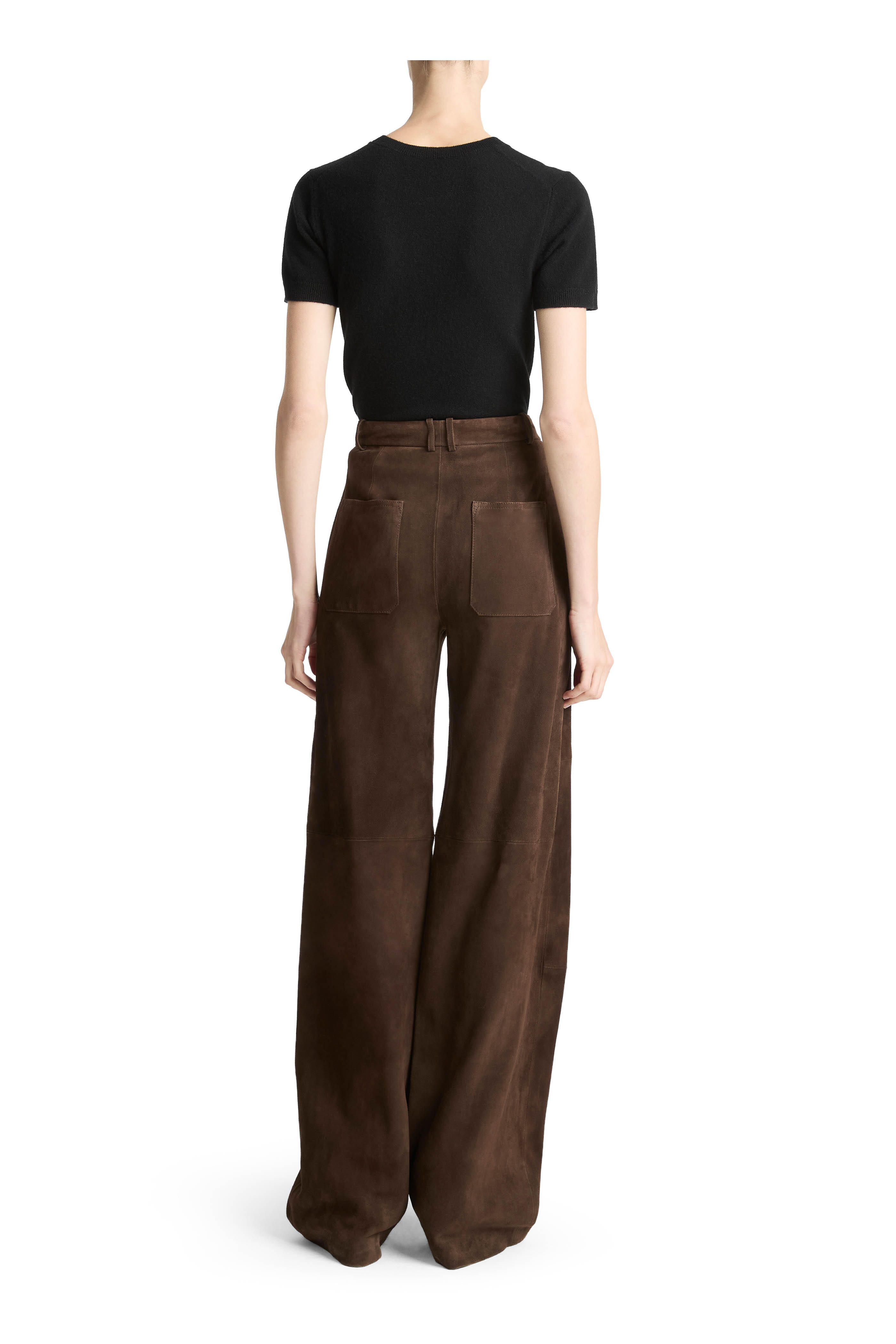 Vince - Deep Espresso Suede Wide Leg Pant