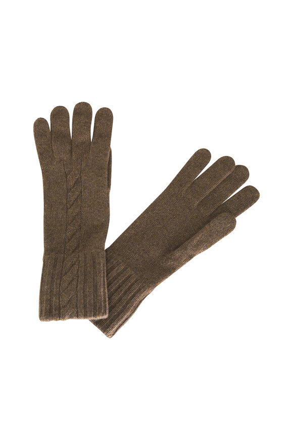 Loro Piana Napier Tundra Green Cashmere Gloves