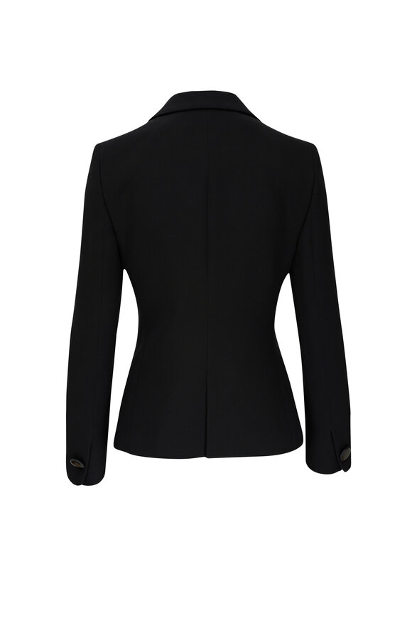 Giorgio Armani - Black Cady One Button Silk Jacket 