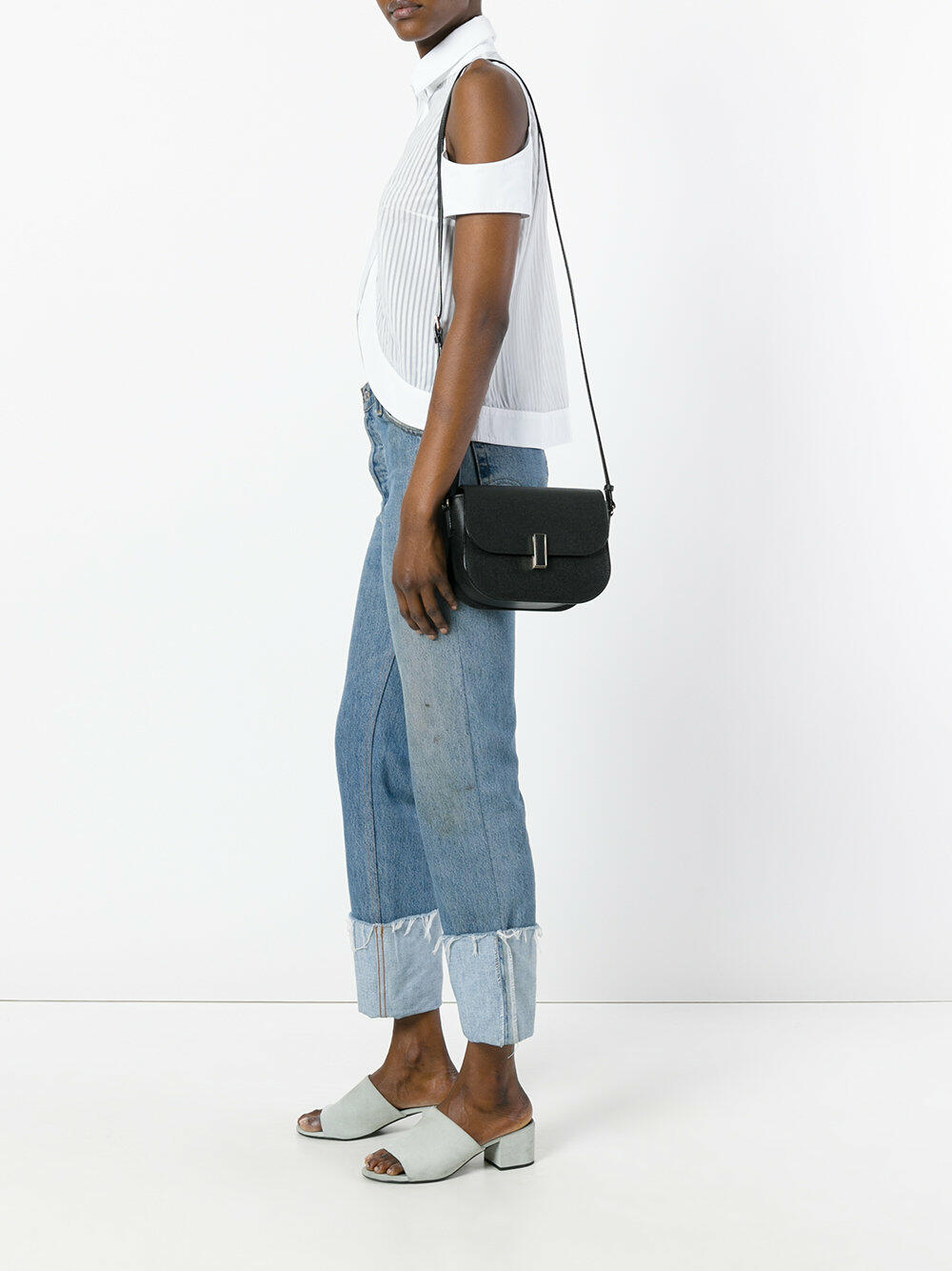 Valextra - Iside Black Leather Crossbody