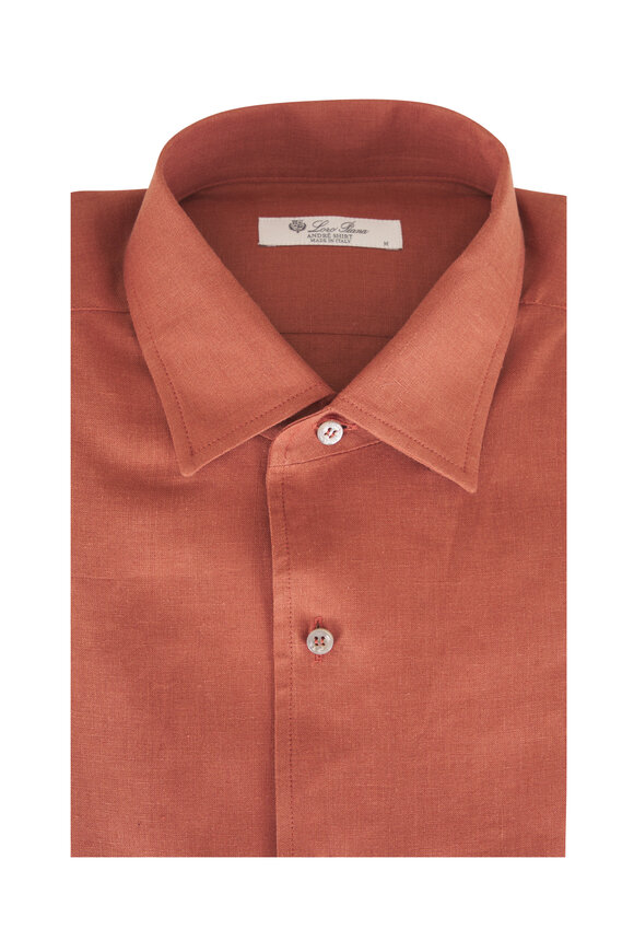 Loro Piana André Caramel Linen Sport Shirt - view 1