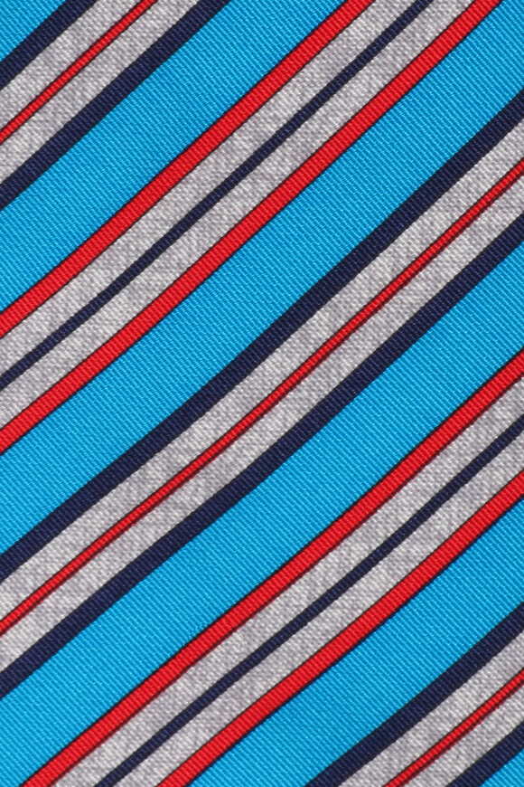 Momas Aqua & Red Stripe Necktie - view 2
