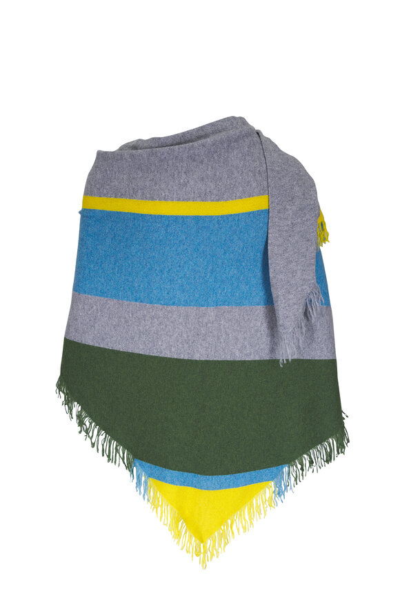 Kinross Citrine Stripe Fringe Triangle Shawl - view 2