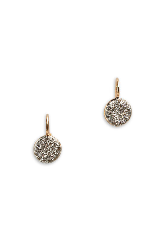 Pomellato - Sabbia 18K Rose Gold White Diamond Disc Earrings