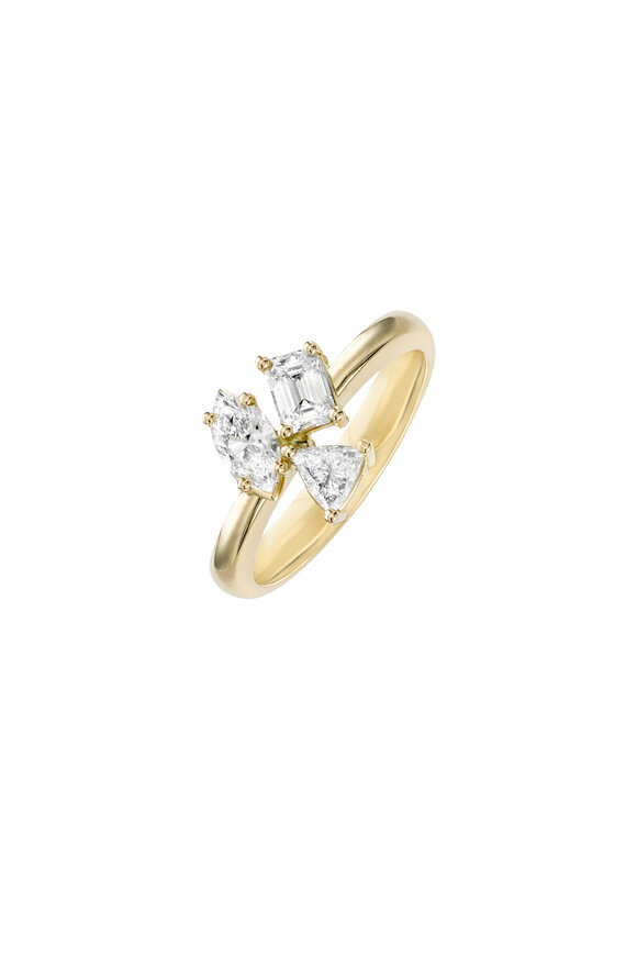 Kimberly McDonald - 18K Yellow Gold Irregular Diamond Cluster Ring