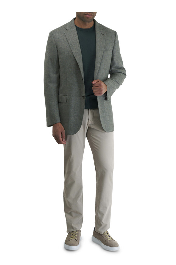 Brioni - Hopsack Solid Sage Sportcoat