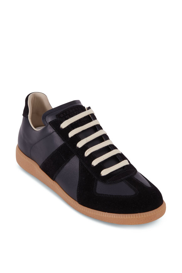 Maison Margiela - Replica Black Leather & Suede Low Top Sneaker