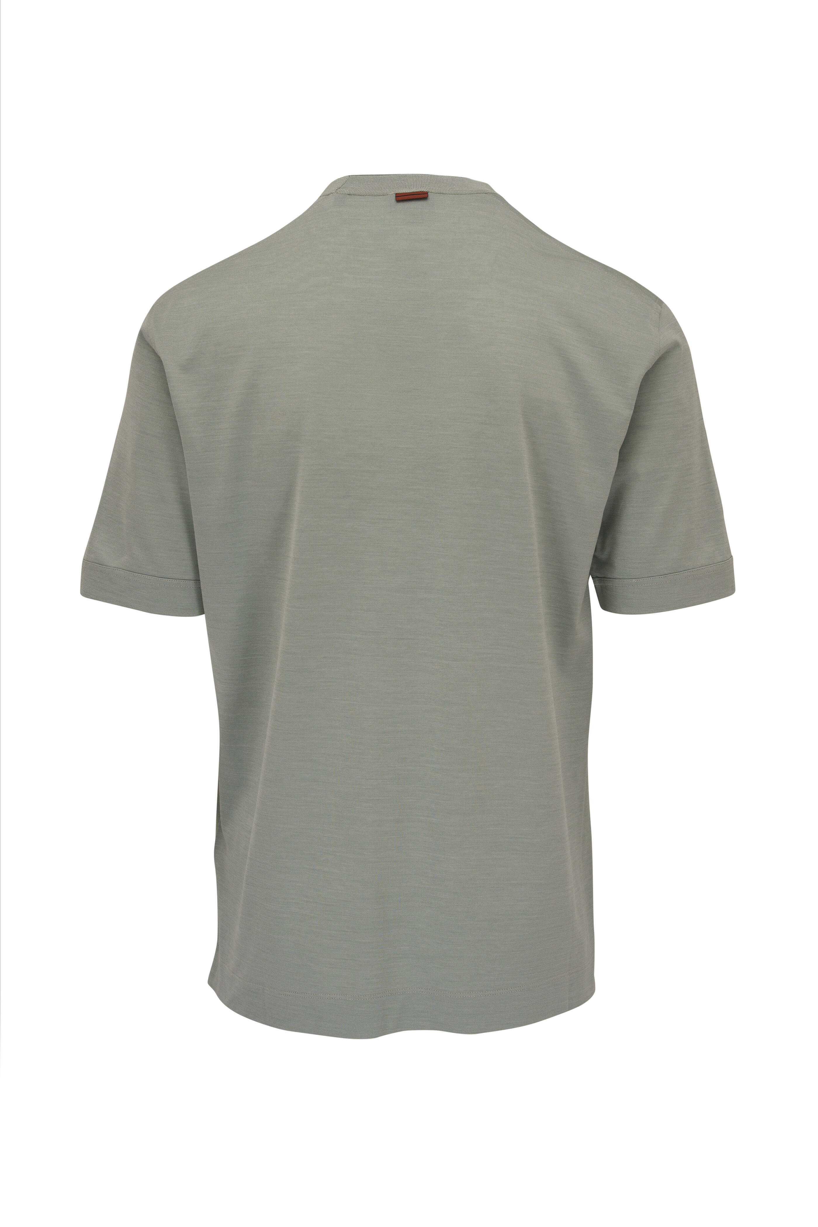 Zegna - Light Green Silk & Cotton T-Shirt | Mitchell Stores
