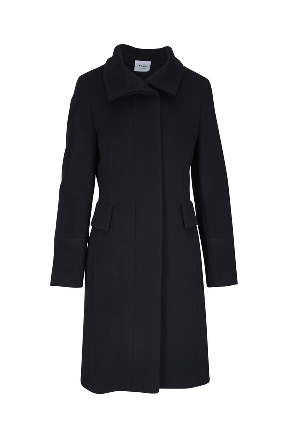 Saint Laurent - Black Wool Floor-Length Coat | Mitchell Stores