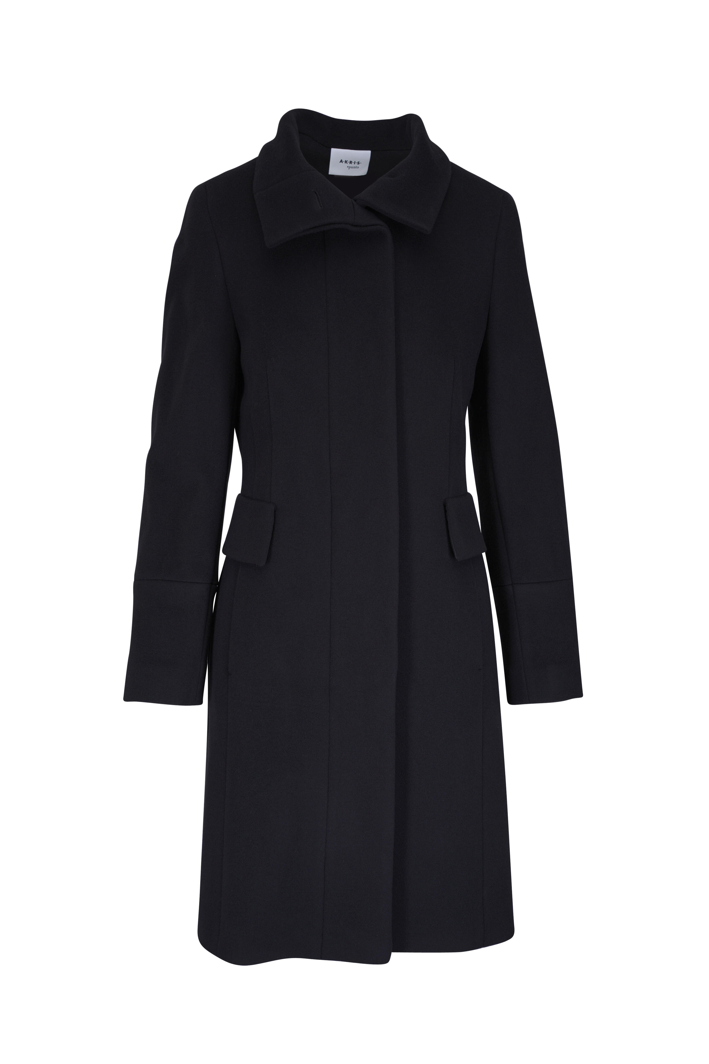 Akris Punto - Duffle Knee Length Black Wool Coat
