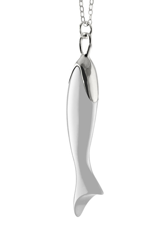 Monica Rich Kosann Sterling Silver Perserverance Ceramic Fish Charm - view 1