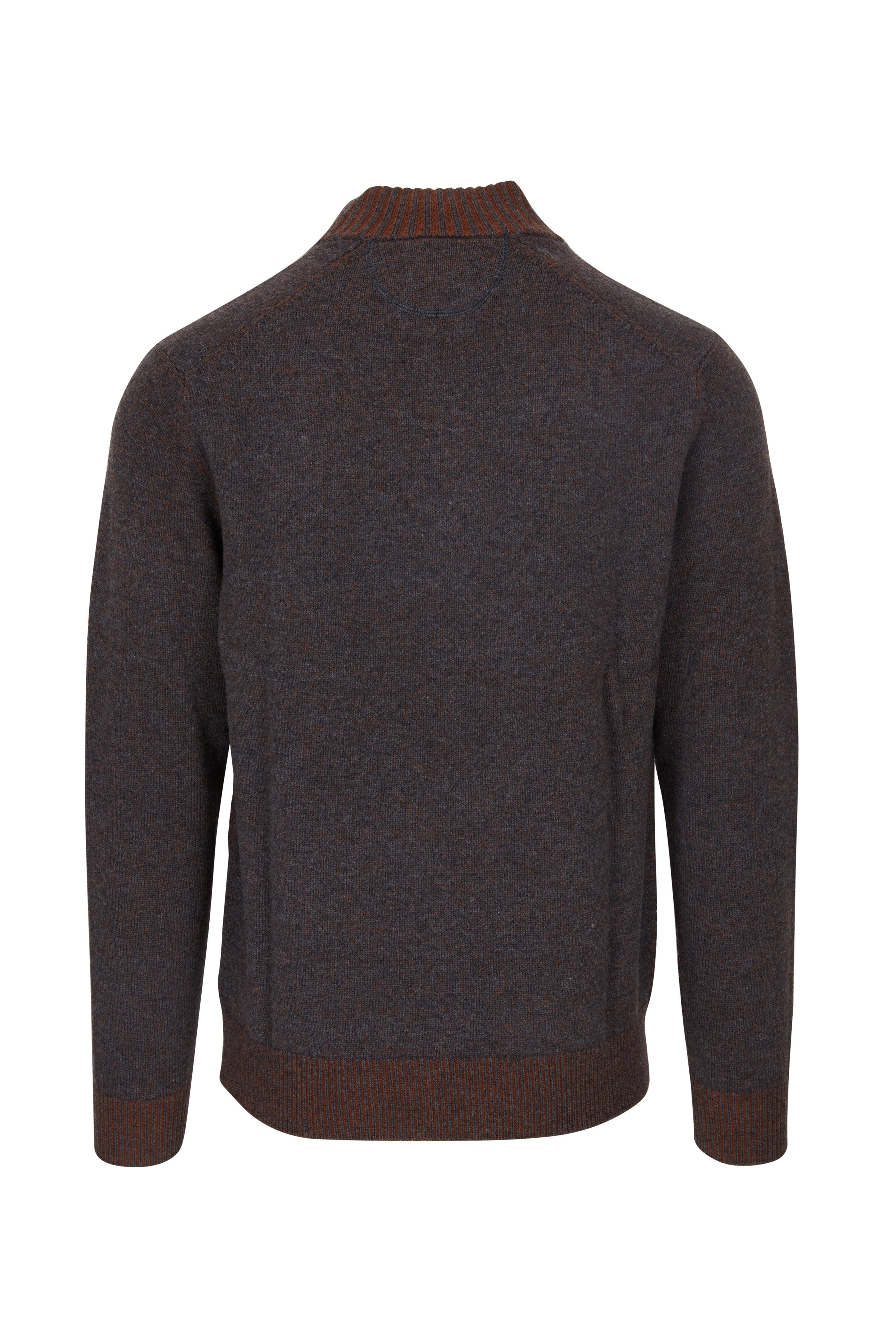 Raffi - Iron Gray Basketweave Quarter Zip Pullover