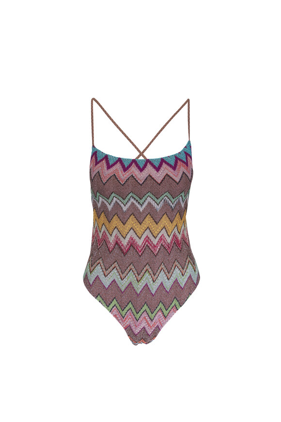 Missoni Multicolor Metallic Zip Zag Bathing Suit - view 1