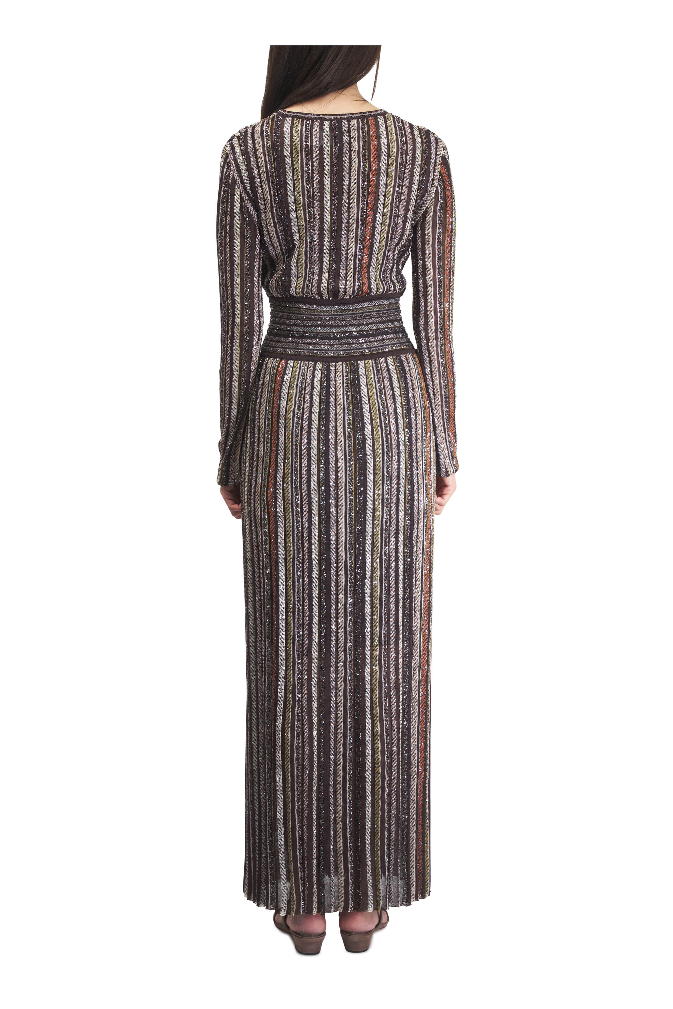 Missoni - Brown & Beige Multicolor Sequins Maxi Dress