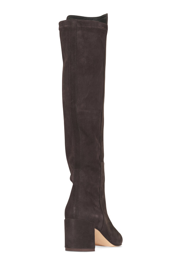 AGL Lynn Dark Moss Suede Block Heel Boot, 50mm - view 4