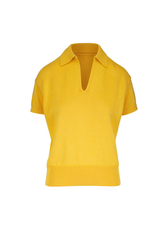 Lafayette 148 New York Daisy Yellow Pullover Polo Sweater - view 1