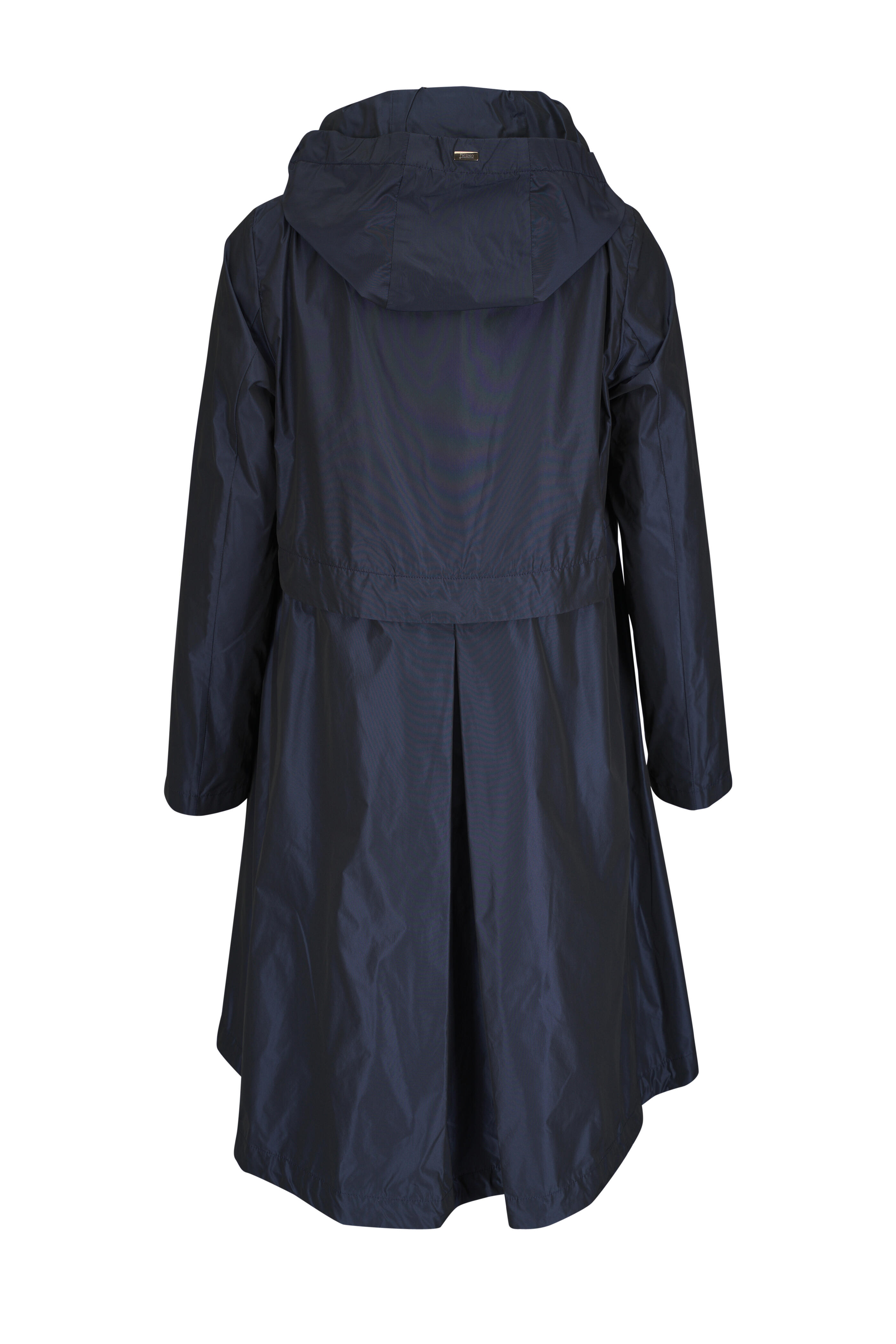 【送料&関税込】Herno Dark Blue Wool Blend Coat Herno Wool Zip Coat Navy at CareOfCarl.com