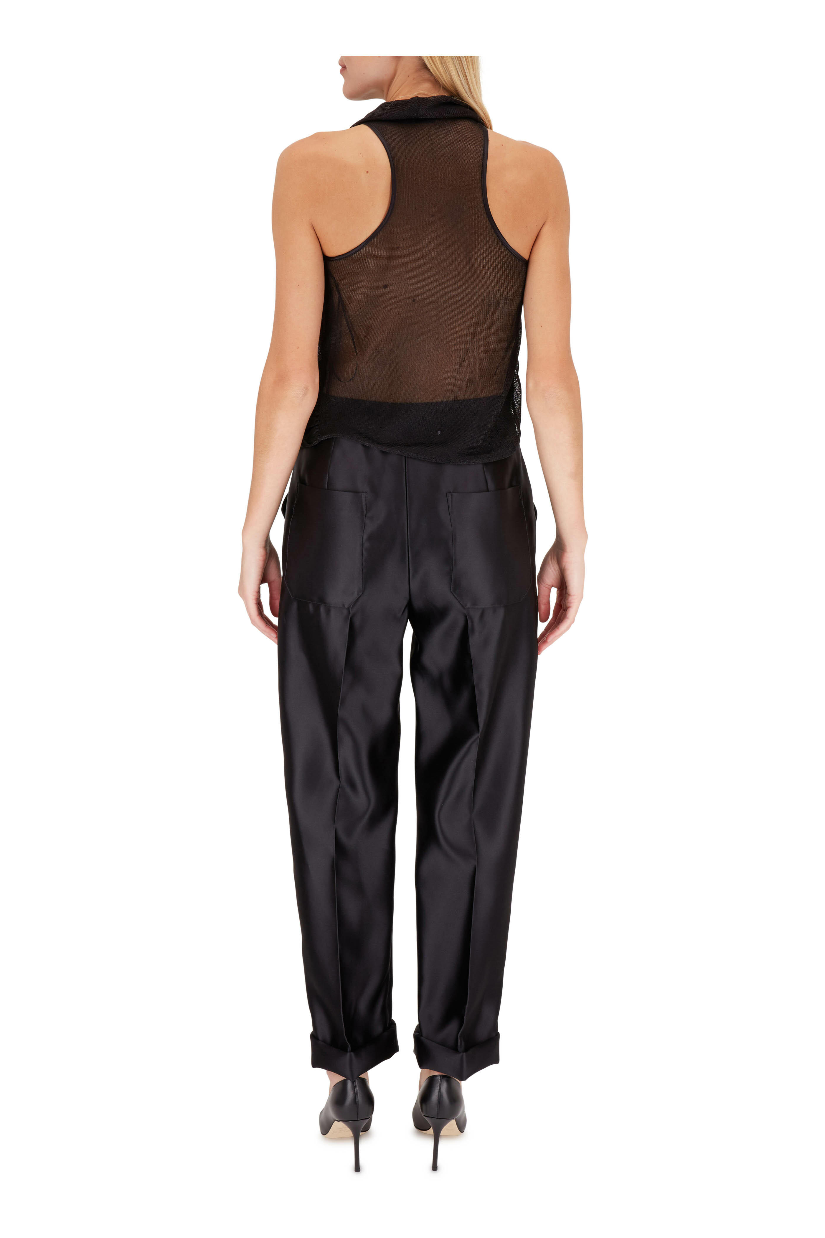 Tom Ford - Triple Chain Black Velvet Small Bag