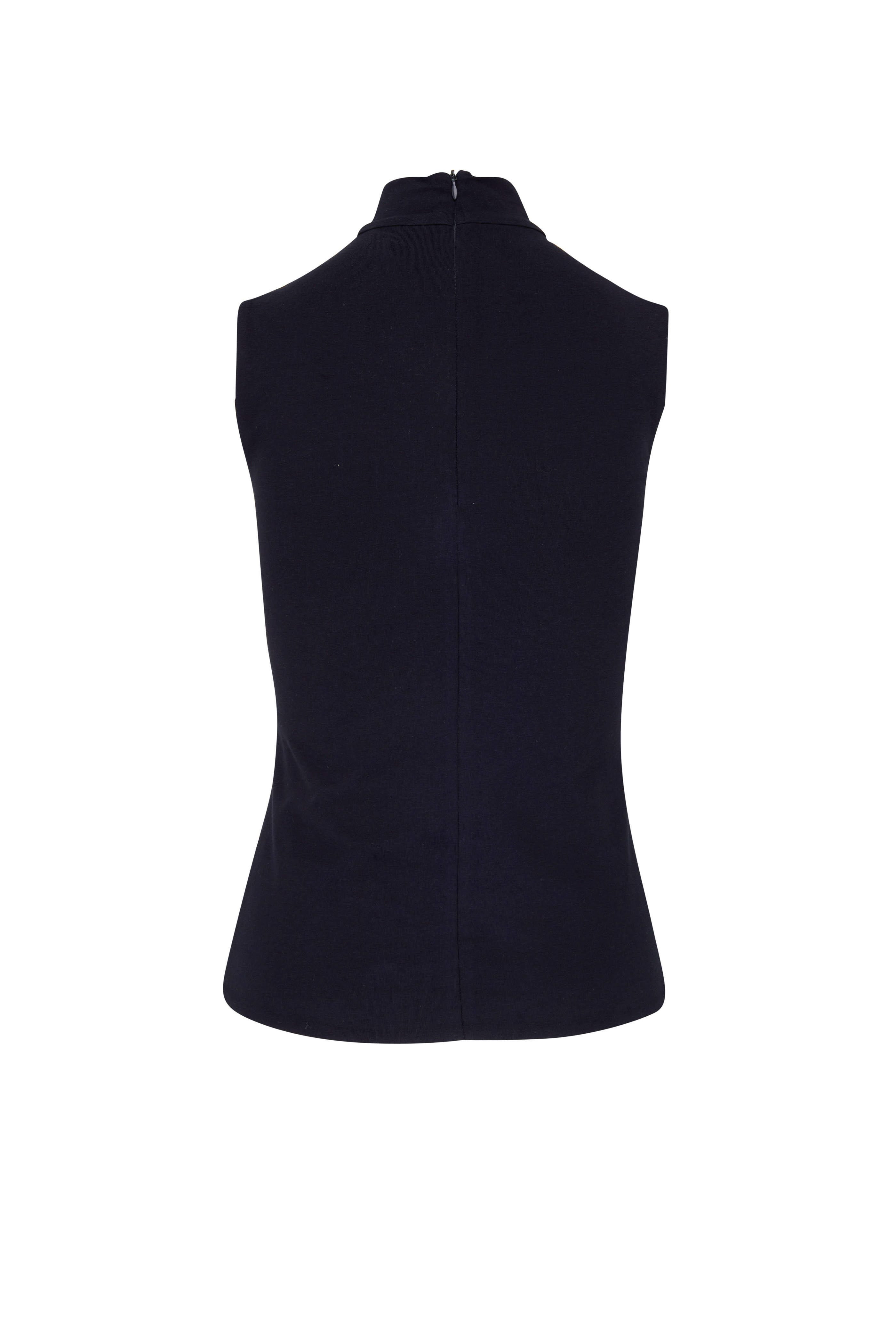 KZ_K Studio - La Reve Navy Slash Neck Top