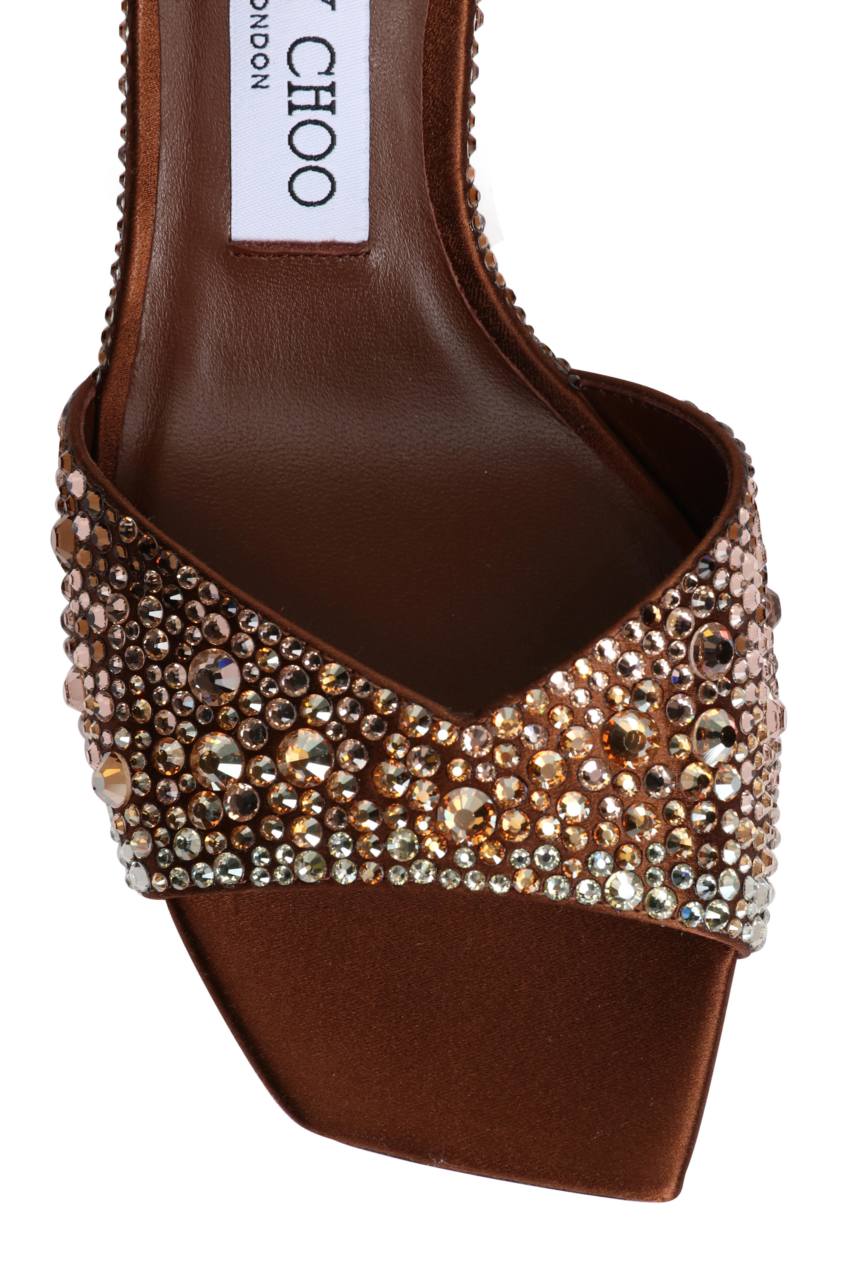 Jimmy Choo - Skye Bronze & Honey Crystal Slide, 70mm