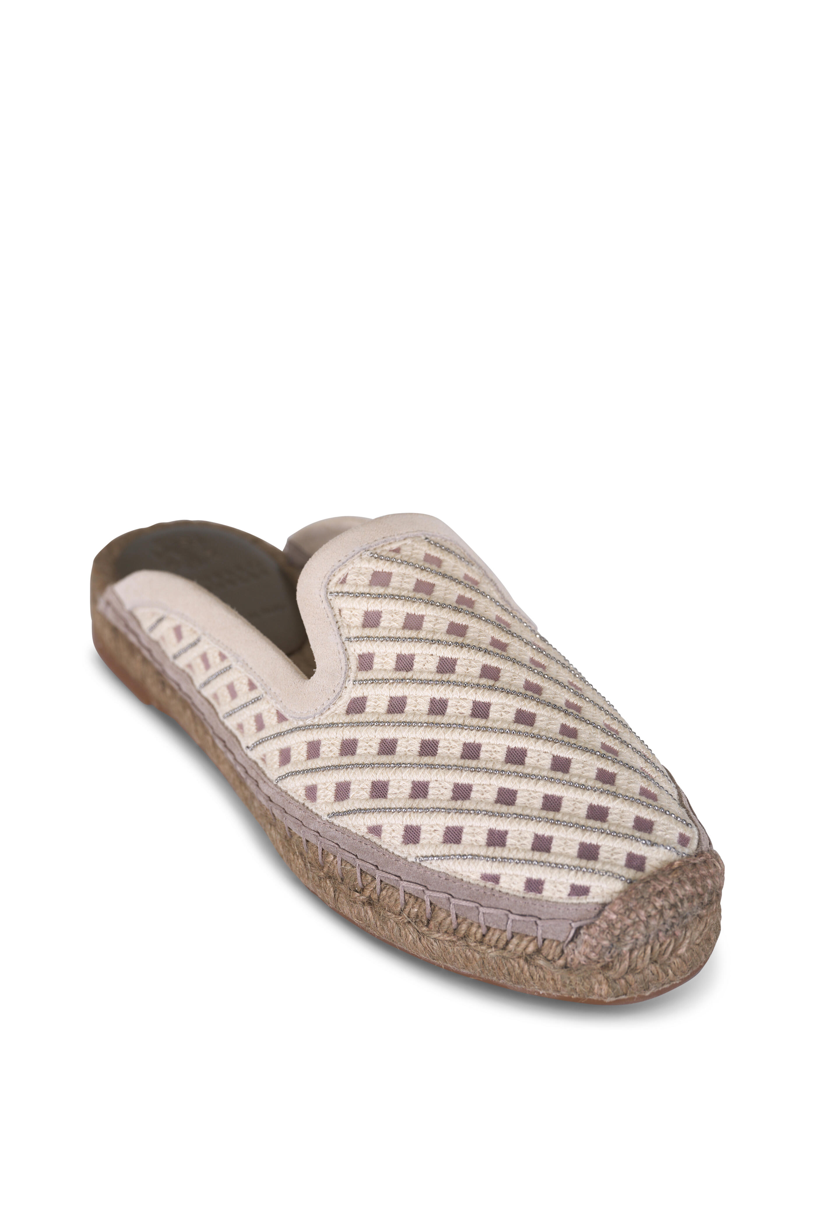 Brunello Cucinelli - Diamond Patterned Flat Slip On Espadrille - view 1