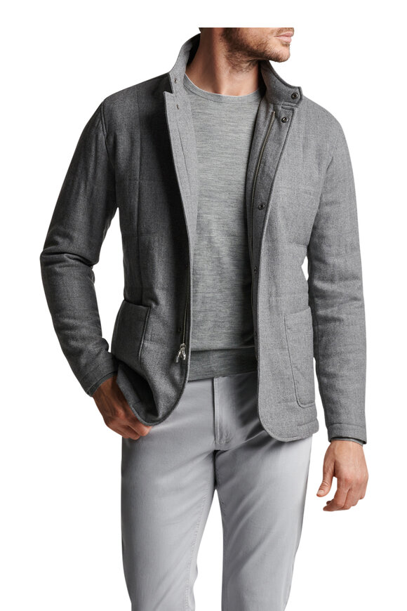 Peter Millar - Alpine Nickel Quilted Wool Full Zip Jacket