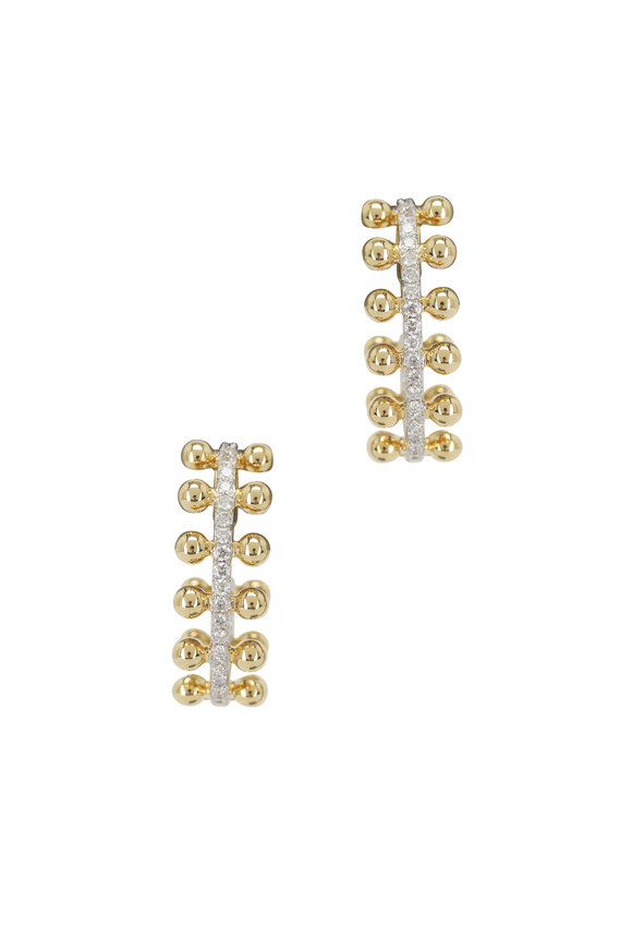 Sutra - 18k Yellow Gold Diamond Center Dot Earrings