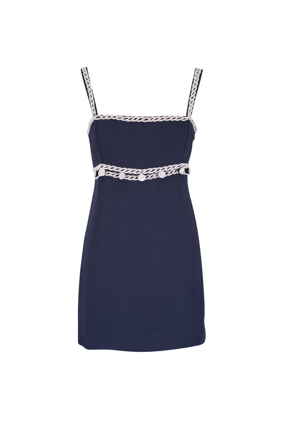 Veronica Beard Lunette Navy Beaded Mini Dress - view 1