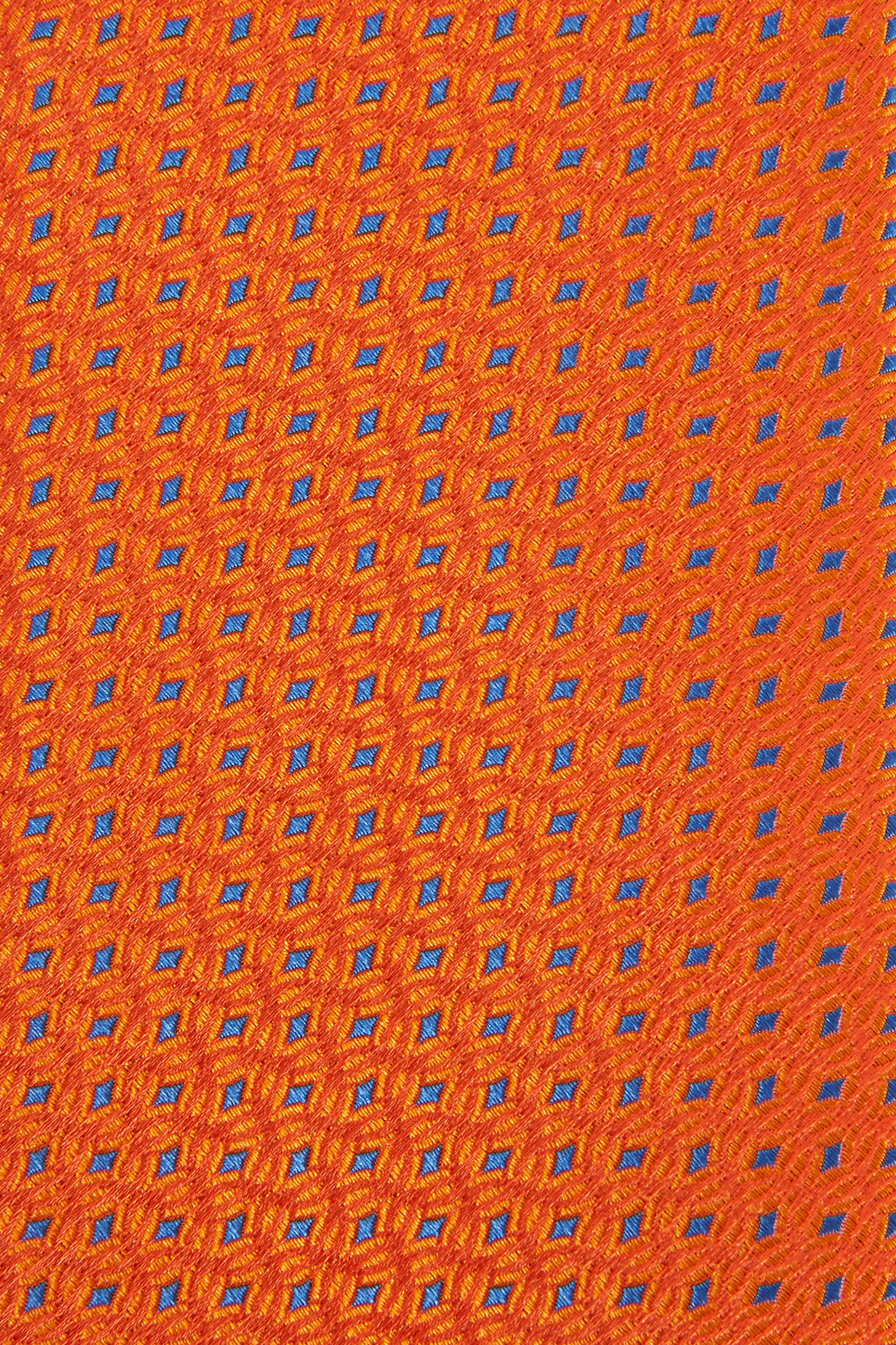 Charvet - Orange & Blue Diamond Silk Necktie | Mitchell Stores