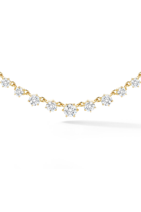 Jade Trau 18k Yellow Gold Large Penelope Diamond Necklace - view 2