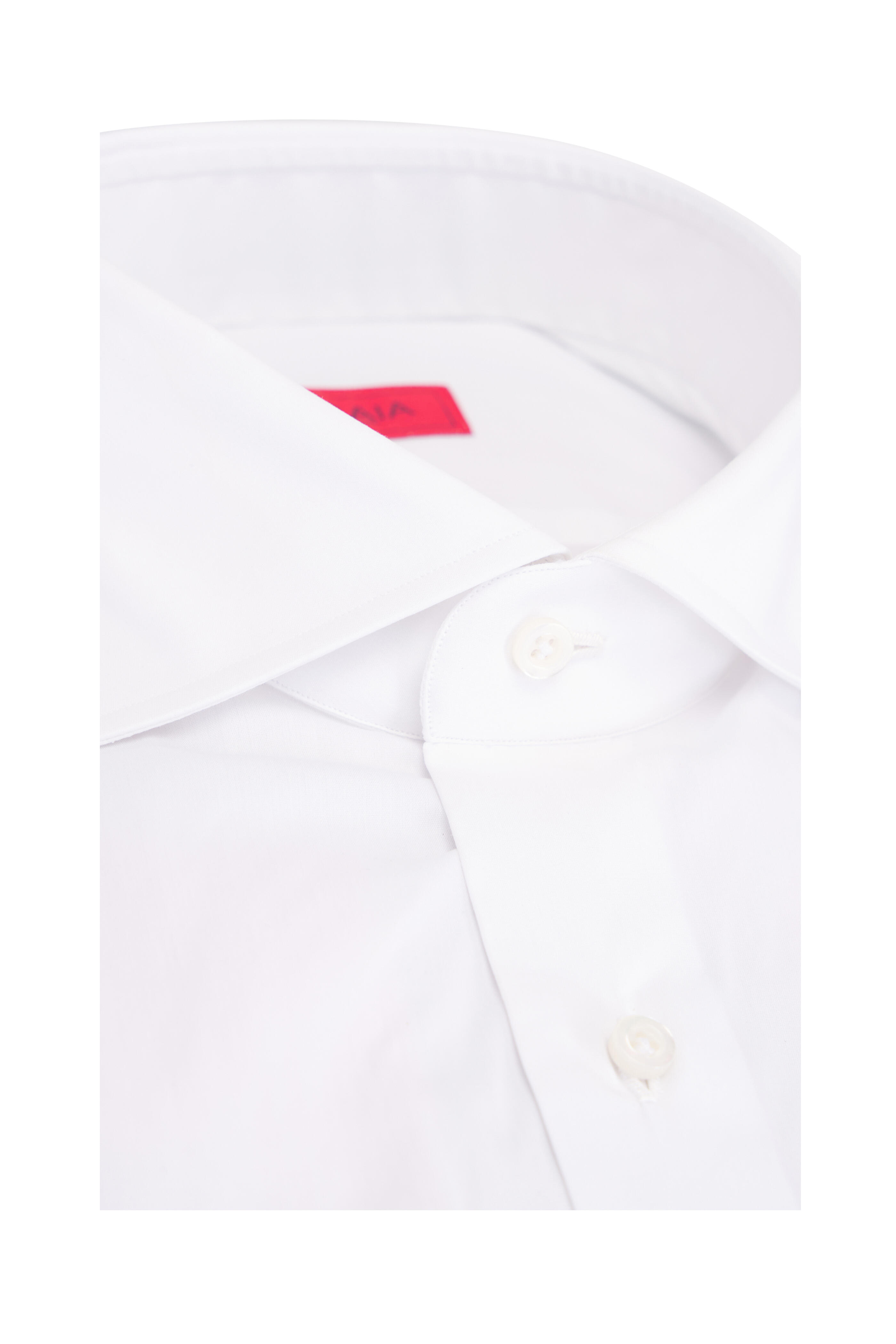 Isaia - Solid White Cotton Dress Shirt