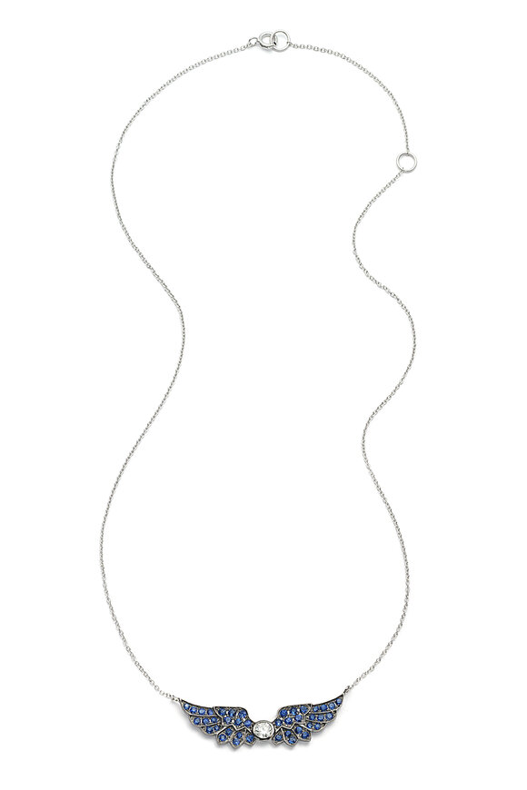 Nam Cho 18k Blue Sapphire & Diamond Angel Wing Necklace - view 1