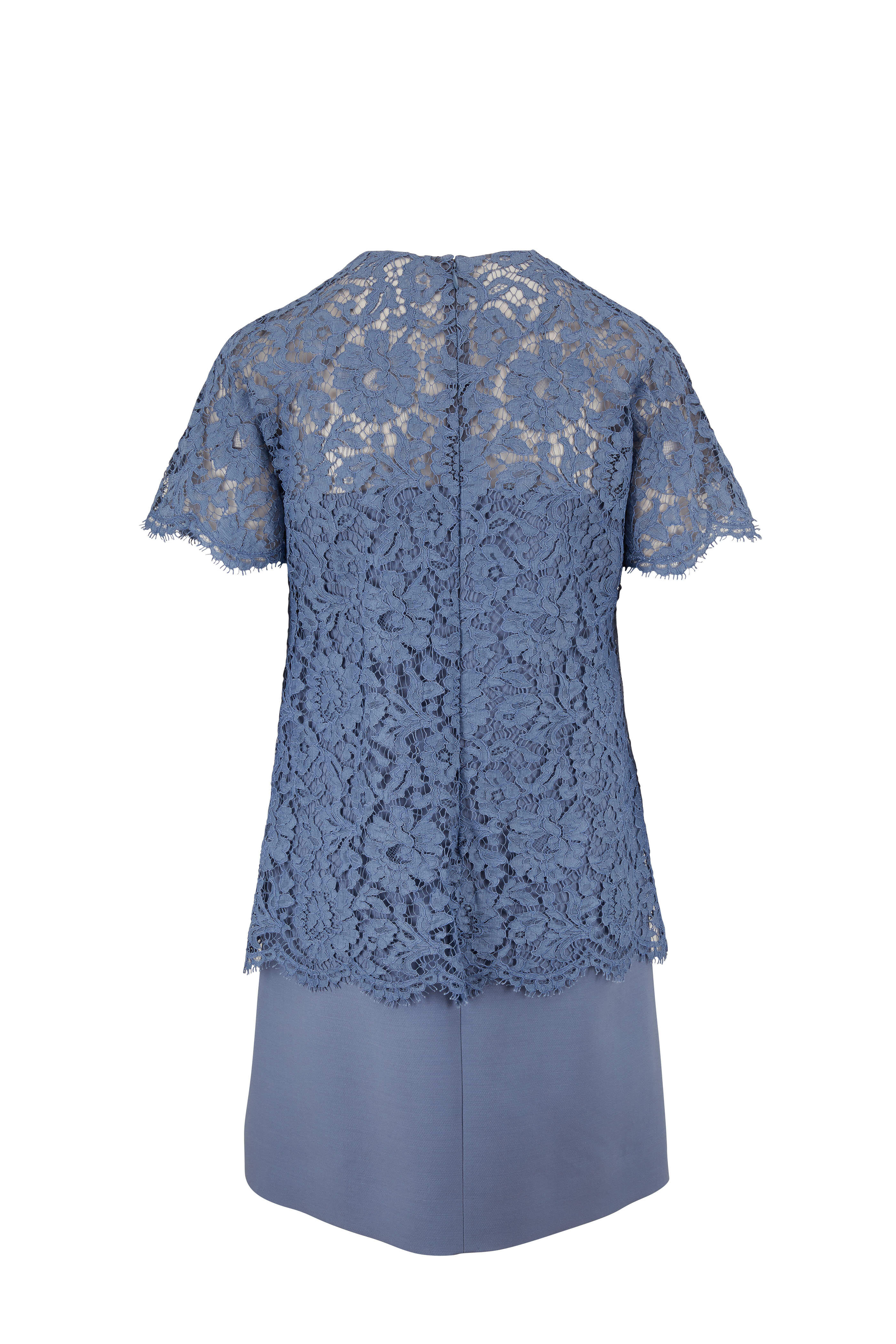 Valentino - Cloud Crêpe Couture Lace Short Sleeve Dress