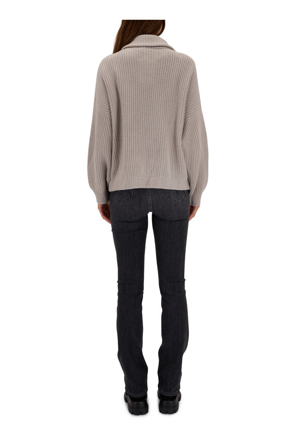 Lisa Yang - Mela Stone Cashmere Zip Cardigan 