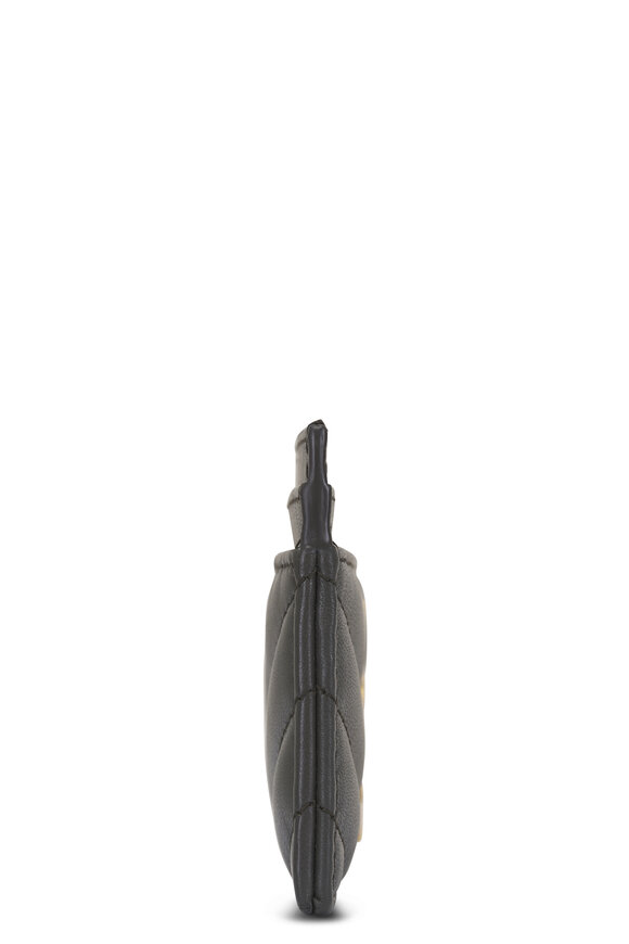 Saint Laurent Urban Gray Quilted Leather Logo Card Case - view 3