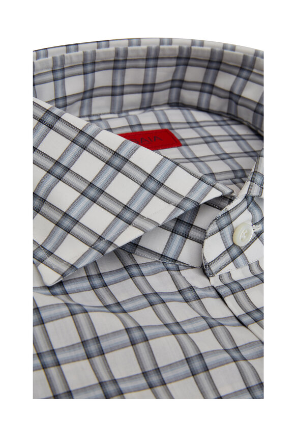 Isaia - Blue & Gray Check Dress Shirt 