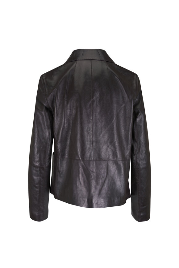 Lafayette 148 New York Truffle Leather Patch Pocket Jacket - view 2