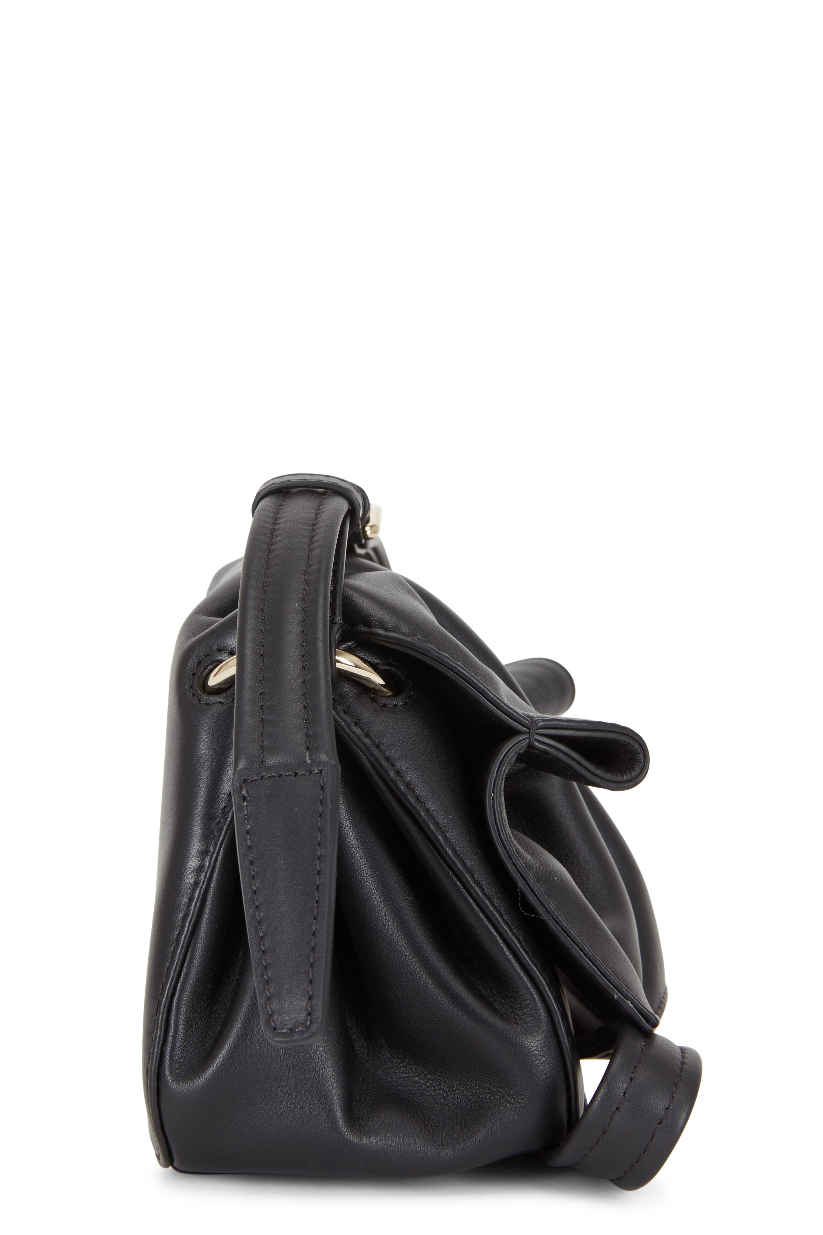 Valentino Garavani - Bloomy Black Leather Mini Shoulder Bag