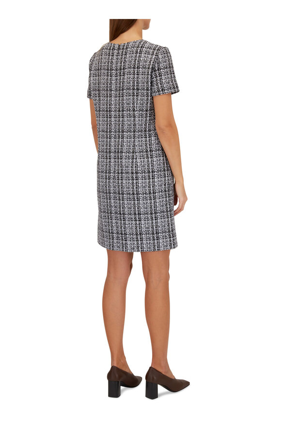 Carolina Herrera - Black & White Tweed Mini Shift Dress 